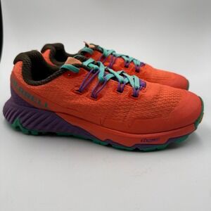 Merrell Agility Peak Flex 3 Trail Running Shoes Womens 7 Orange‎ Purple Vibram